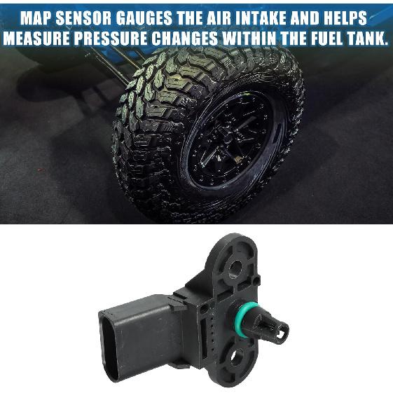 Manifold Absolute Pressure Sensor No.03C906051 Durable MAP Intake Manifold Absolute Pressure Sensor for Volkswagen Beetle 2.5L 5 Cylinder A/T Base