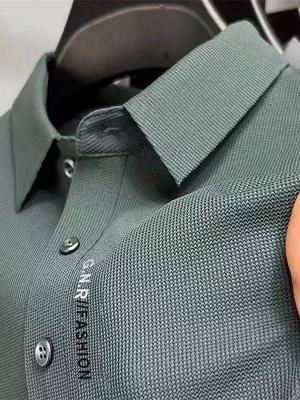 210g Erkek Büyük Beden Nakışlı Yaka Detaylı Polo Tişört - Günlük, Kırışmaz, Baba Tarzı