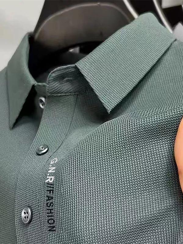 

210g Men s Plus Size Embroidered Lapel Polo Shirt - Casual, Non-Iron, Dad Style XL оливковий колір