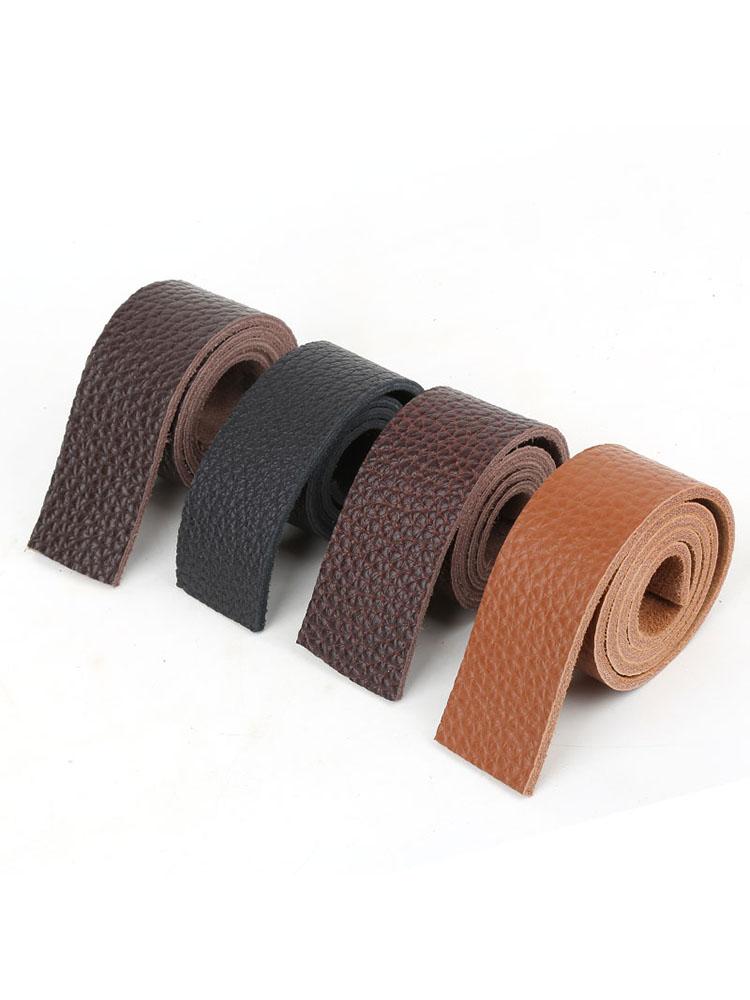 3.5mm Thick Top Layer Lychee Patterned Cowhide Handmade DIY Shoulder Bag with Belt, Soft Leather Shoulder Strap, Leather Rope, a