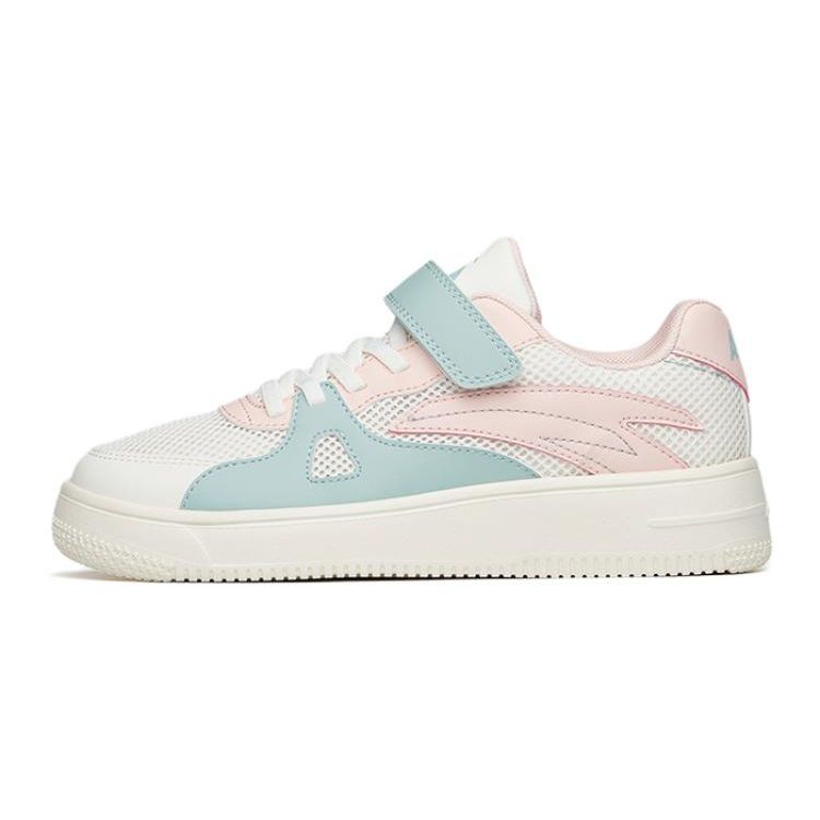 Anta Youth  Mesh Velcro Durable Low-Top Kids Skate Shoes Kids Sneaker White Pink Green A332118000C-6
