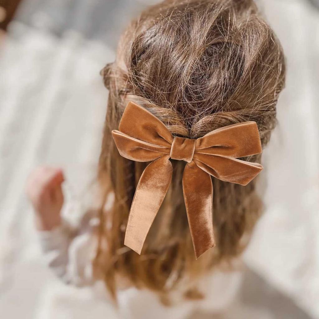 2Pcs Vintage Large Velvet Bow Hairpins for Women Double Layered Bow Hair Clips Korean Girls Hair Clip Barrettes Hair Accessories