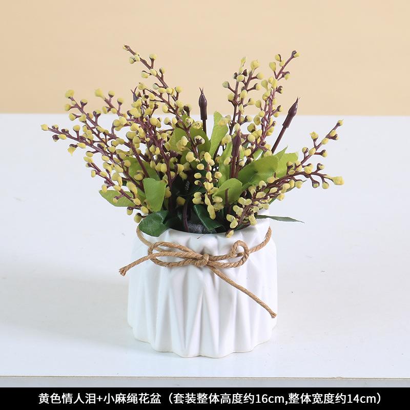 Simulated Potted Plants, Plastic False Flower Ornaments, Artificial Plants Bonsai Dining Table Decorations, Photography Props
