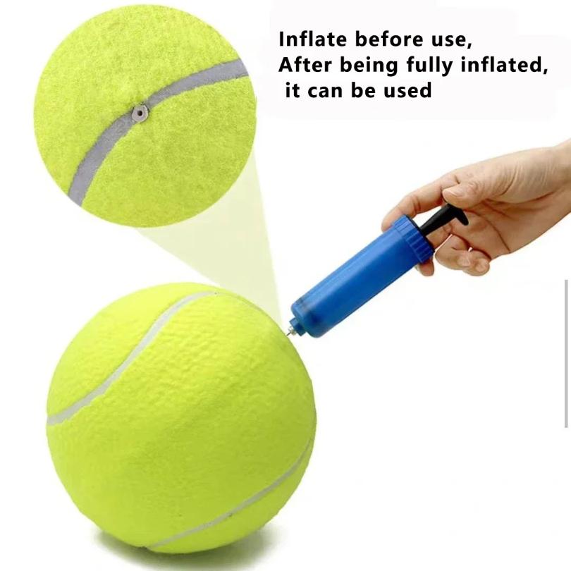 7/9,5 Zoll riesiger Tennisball, aufblasbares Haustierspielzeug für Hundetrainingsball, 24 cm großer Tennisball mit Luftpumpe, interaktives Hundespielzeug