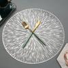 PVC Table Mat Flower Dinner  Bronzing Hollow  Insulation Cup  Bowl Christmas Home Decoration Heat Resistant