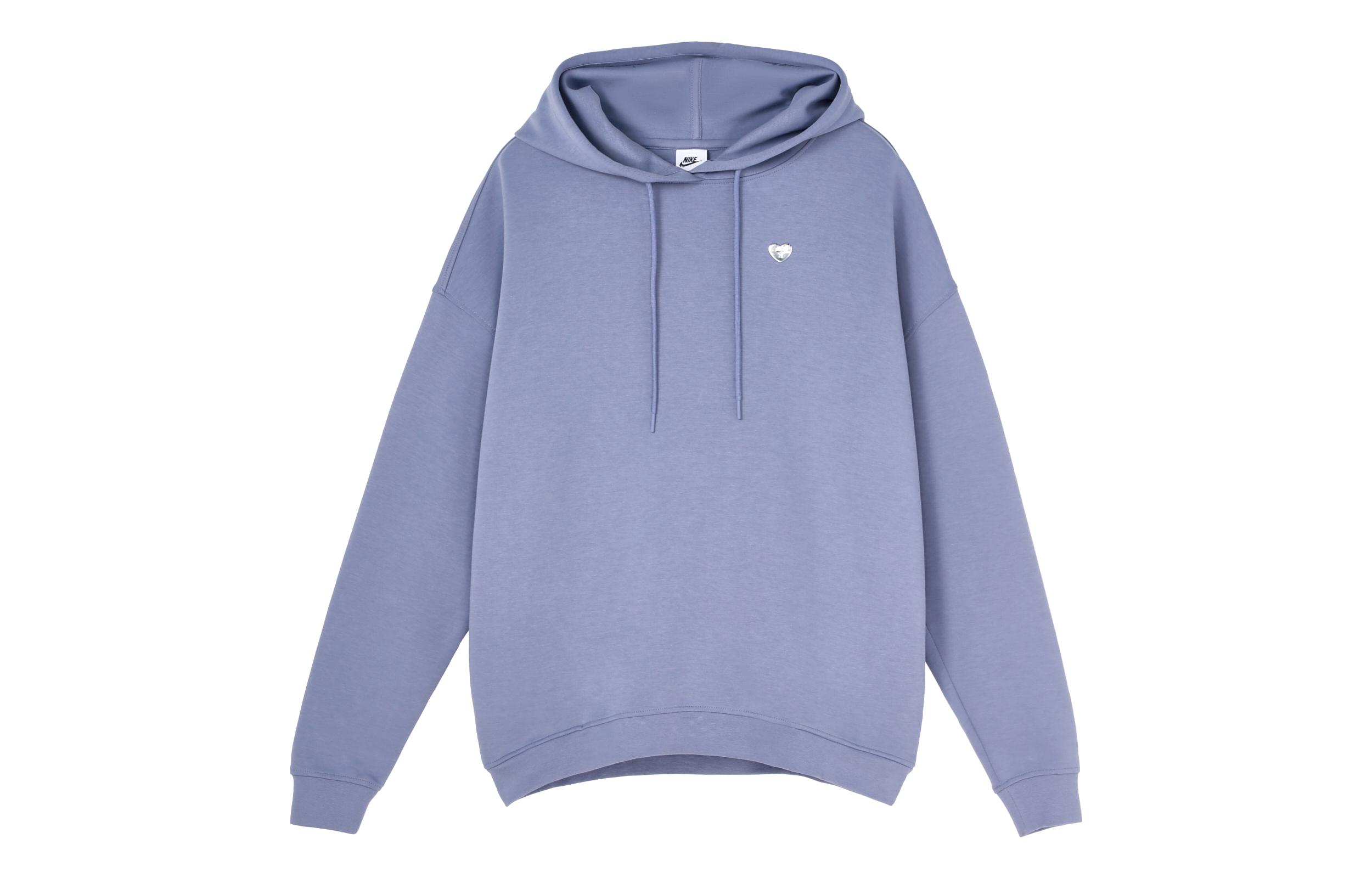 Nike Sweatshirts Women s Indigo Hooded Moderate Regular DH4091-412 XL