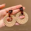 Amber Coffee French Retro Luxury Earrings - Women's Elegant Studs with Niche Design