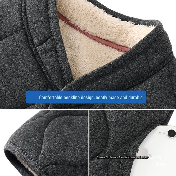 Warm Men's Winter Jacket & Pants Set with Lambswool Lining for Dad/Elderly