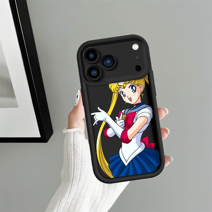 

Phone Case for iPhone XS Max 15 16 14 Plus 13 12 11 Pro Max 16e XR 17 Air Soft Shell Cartoon Sailor Moon iPhone17 Pro Max
