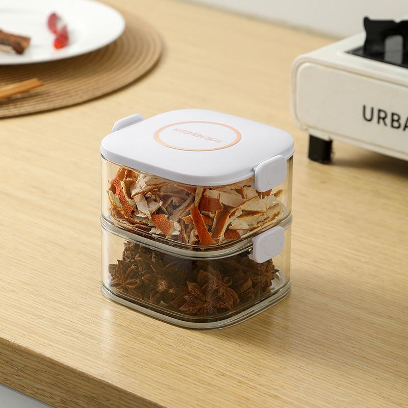 Spice Storage Box, Onion, Ginger, Garlic Fresh-keeping Box, Kitchen Seasoning Sealed Jar, Food Grade Small Material Packing Box, Sealed Jar.