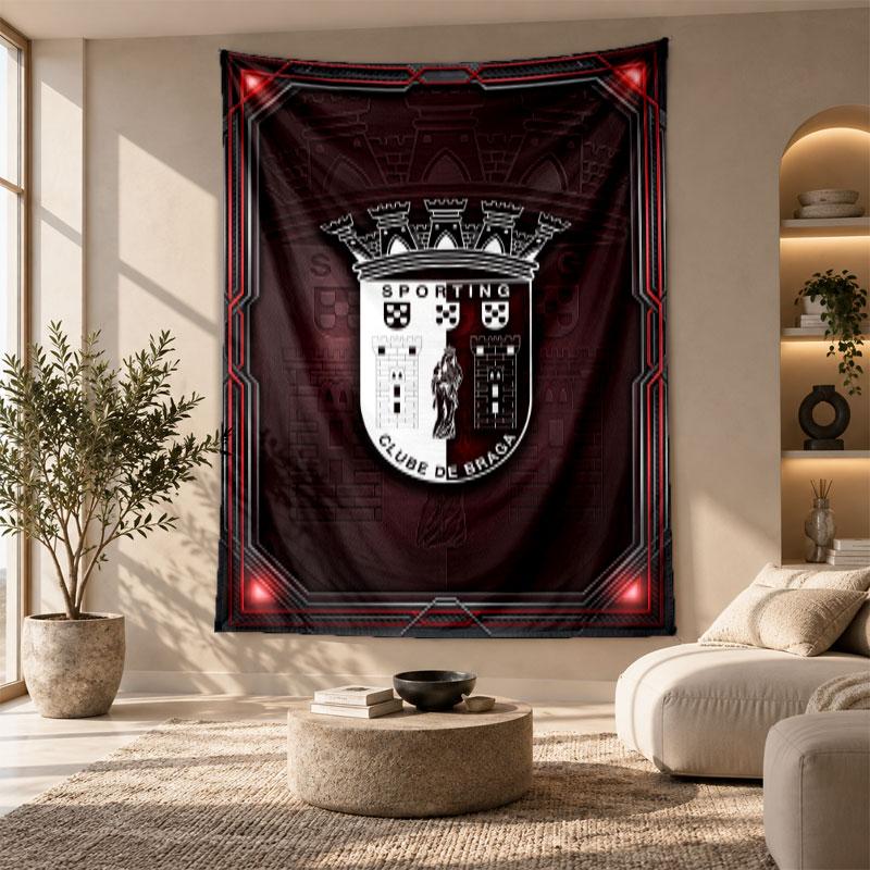 Decorative Tapestry,Braga FC Printed Wall Art, Lightweight Wall Hanging For Bedroom Background