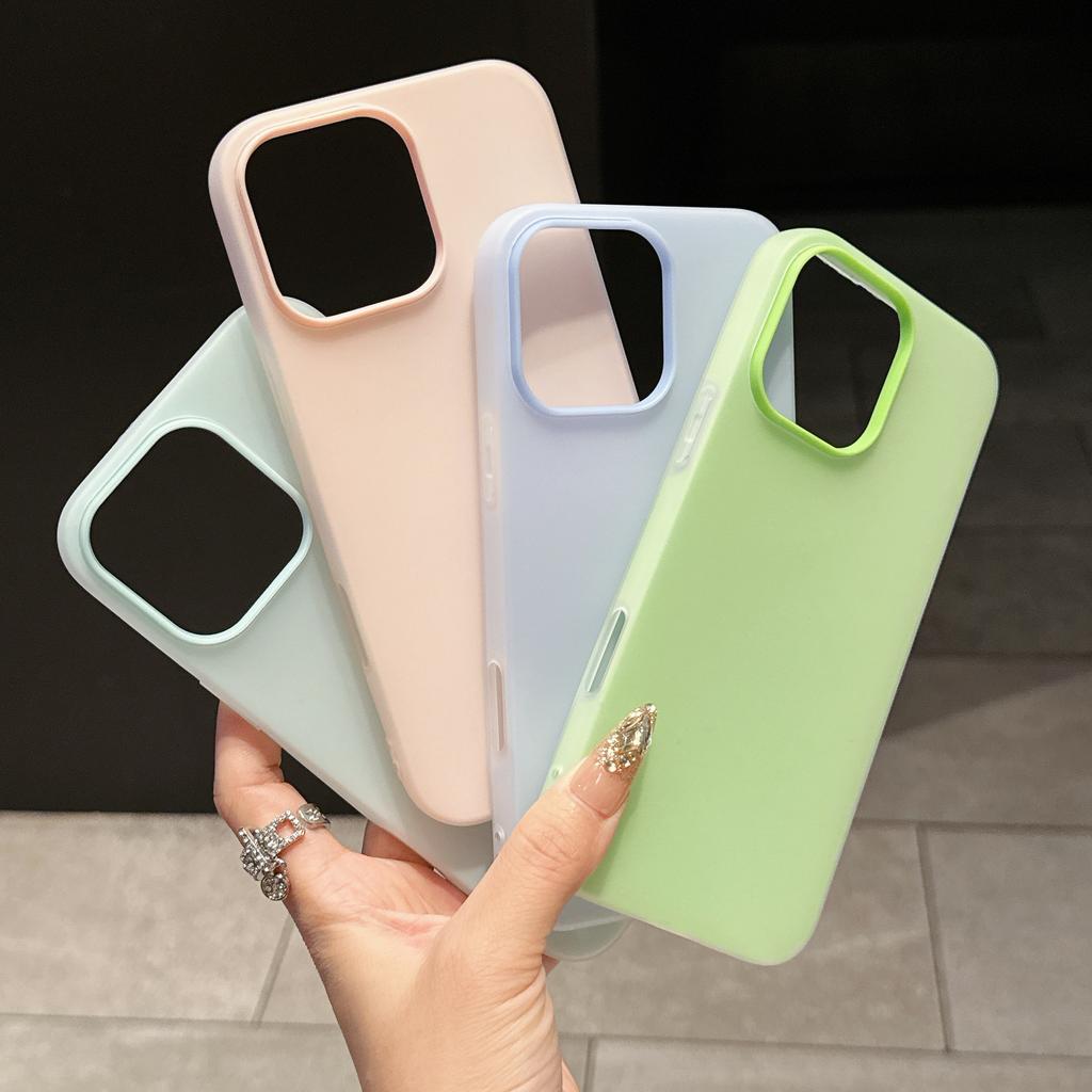 Candy Color Clear Matte Case For For Iphone 17 Air 16 1 14 13 12 11 Pro Max Plus Shockproof Bumper Soft Jelly Cover