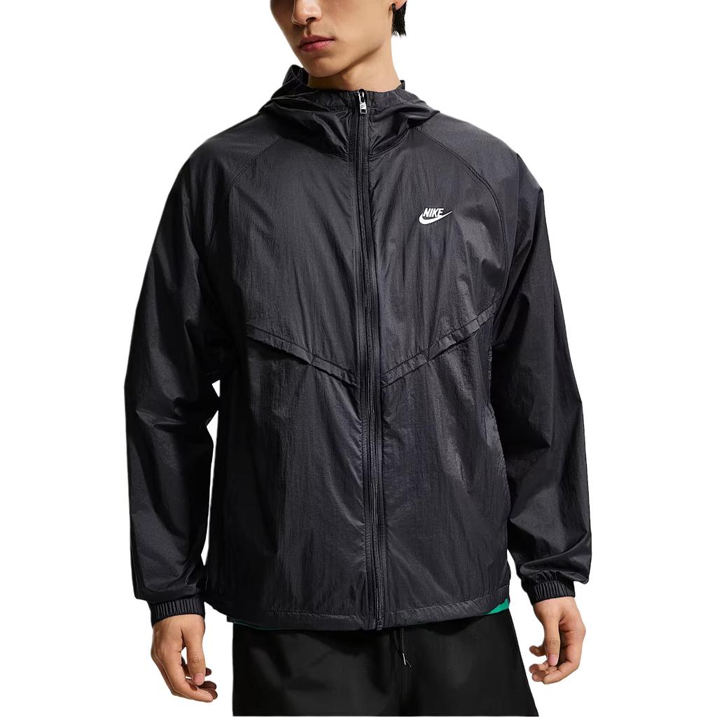 Nike WINDRUNNER Jackets Men's Black/White Hooded Non Detachable Modera