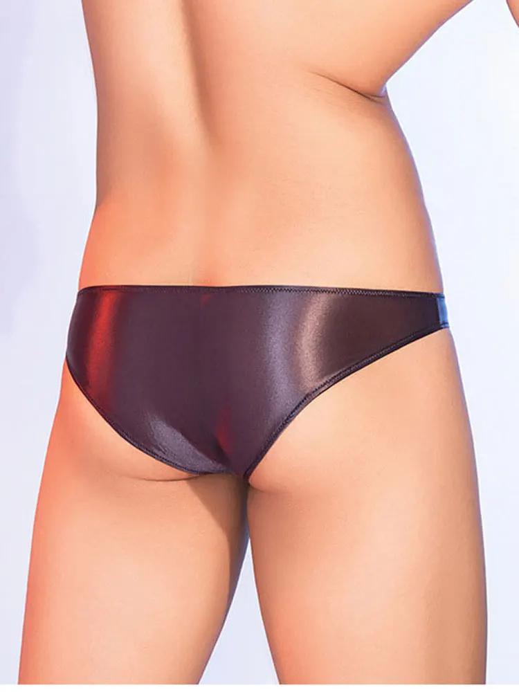 Vysoce elastické nízkopasové kalhotky Pánské kalhotky Olejově lesklé Tenké Průhledné Prádlo U-výstupek Kapsička Spodní prádlo Pánské oblečení Sexy