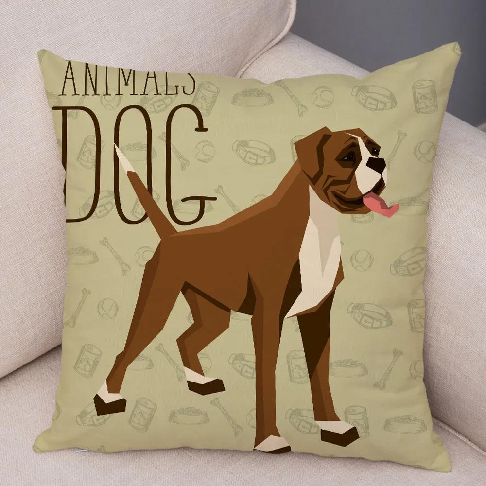 Home Sofa Pillowcase Color Dalmatian Schnauzer Decorative Cushion Cover Cartoon Dog Pet