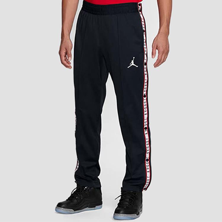 Jordan Hava Yan Çıtçıtlı Düğmeli Logo Baskılı Orta Yükseklikte İpli Örme Jogger Erkek Alt Giyim Siyah CK1455-010