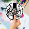 Set of 6 2D Musical Clock Wooden Coasters Non-Slip Heat ResistantTableRunner Home Office Cafe Bar Kitchen Restaurant Decoration