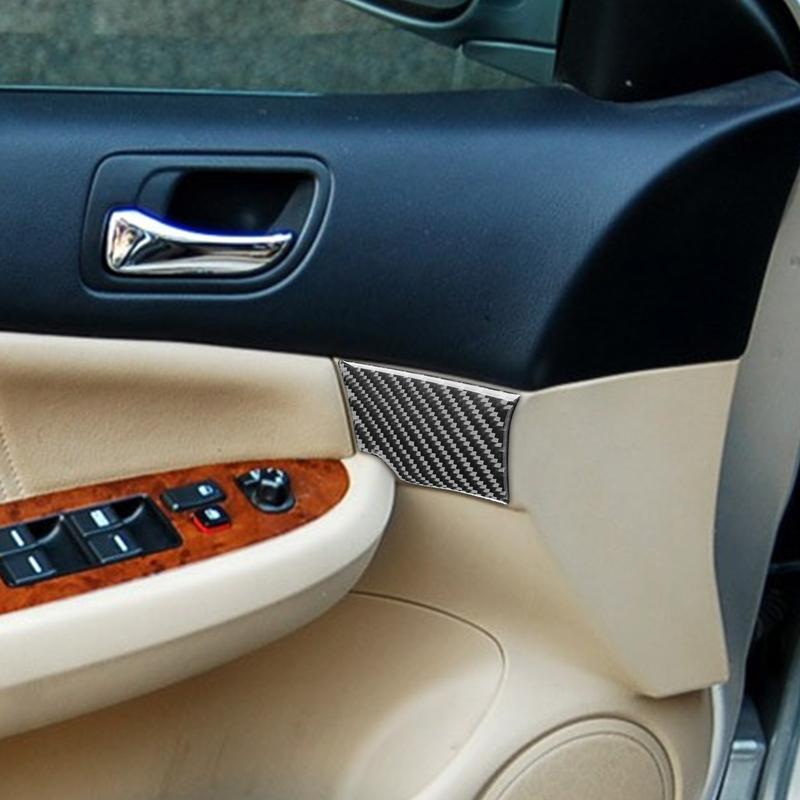 Real Carbon Fiber Car Accessories Door Decorative Panel Cover Soft Sticker For Honda Accord 7th Gen 2003 2004 2005 2006 2007