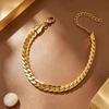 European & American Light Luxury Gold-Plated Titanium Bracelet Set: Bamboo Joint, Four-Leaf Clover, Cuban Chain Design for Women