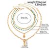 Ingemark 4Pcs/Set Boho Cowboy Hat Boot Pendant Choker Necklace for Women New Trend Goth Blue Beads Clavicle Chain Neck Jewelry