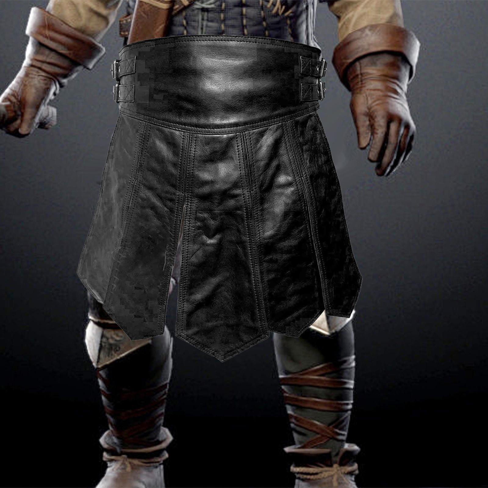 

Men Cosplay Kilt Gift Medieval Costume for Wedding Festival Carnival Halloween чорний