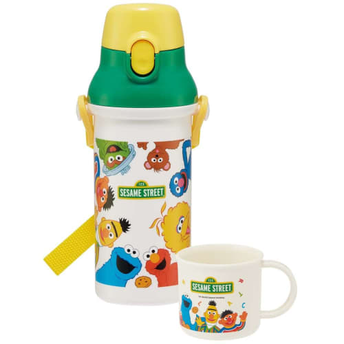 Skater Children's Plastic Lunch Cup, 200ml, Dishwasher Safe, Made in Japan, Sesame Street Design, KE4AAG-A