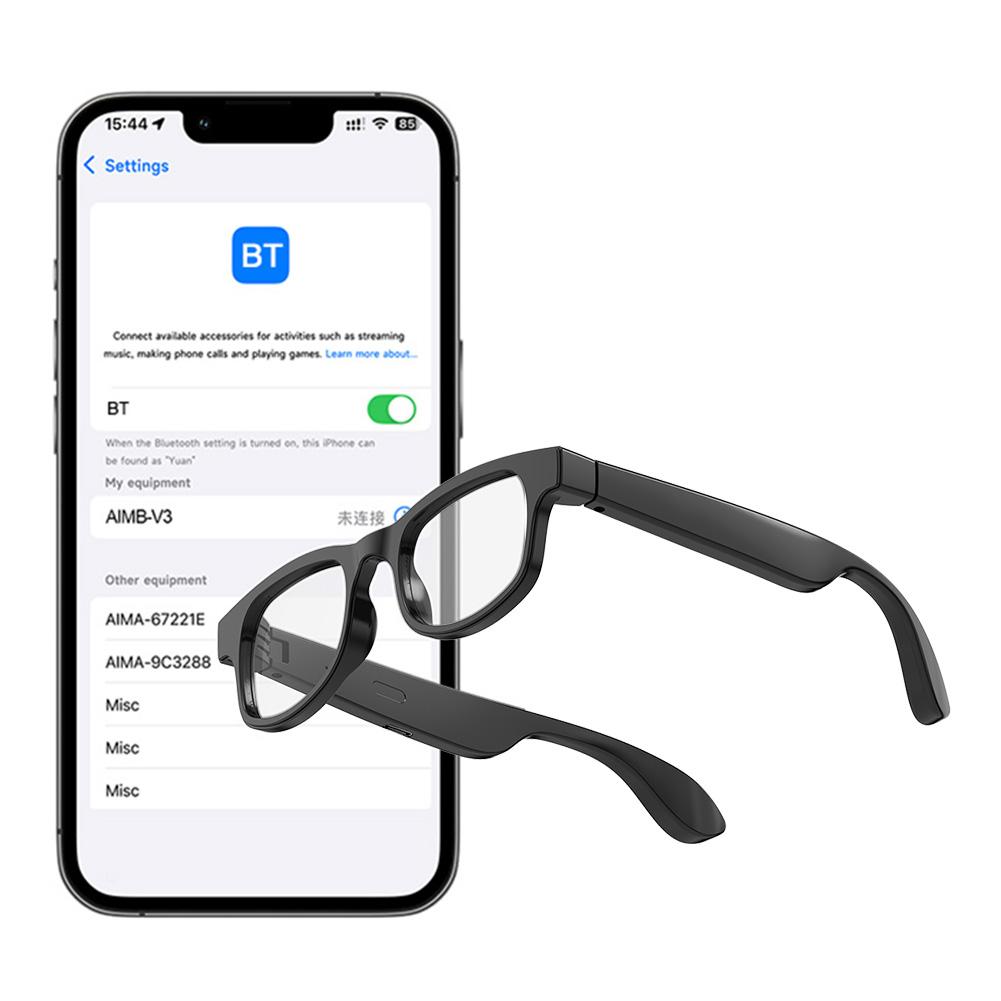 AI Translation Smart Audio Sunglasses with 144 Language BT Glasses Built-in Mic & Speakers for Men/Women