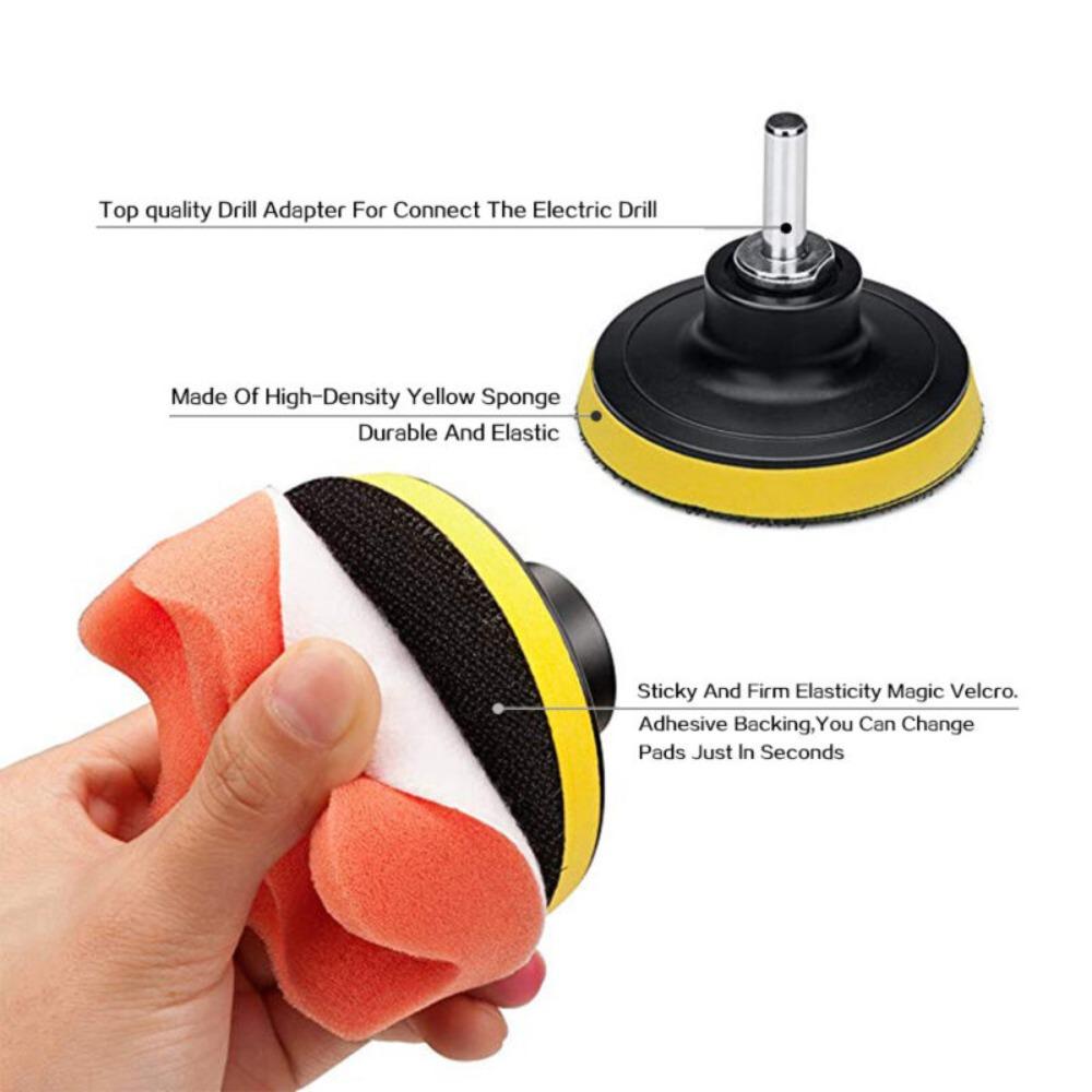 12pcs 3 inches Buffing Waxing Polishing Sponge Pads Kit Set For Car Polisher Drill
