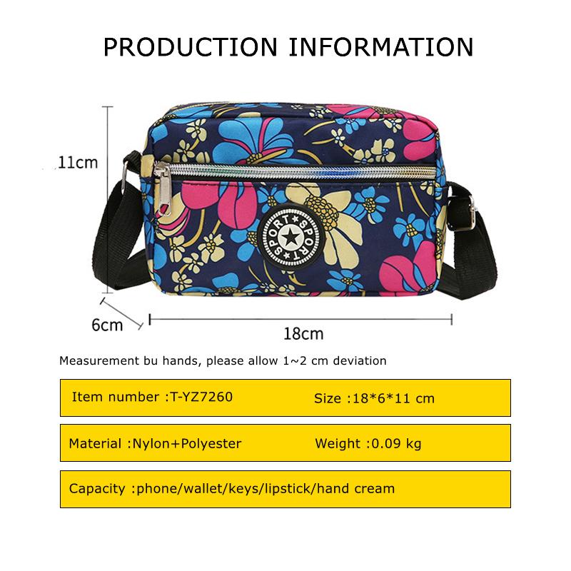 Printing Shoulder Bag for Women CrossBordy Supply Of Composite Fabric Leisure Chest Bag Ladies Zipper Square Backpack Female