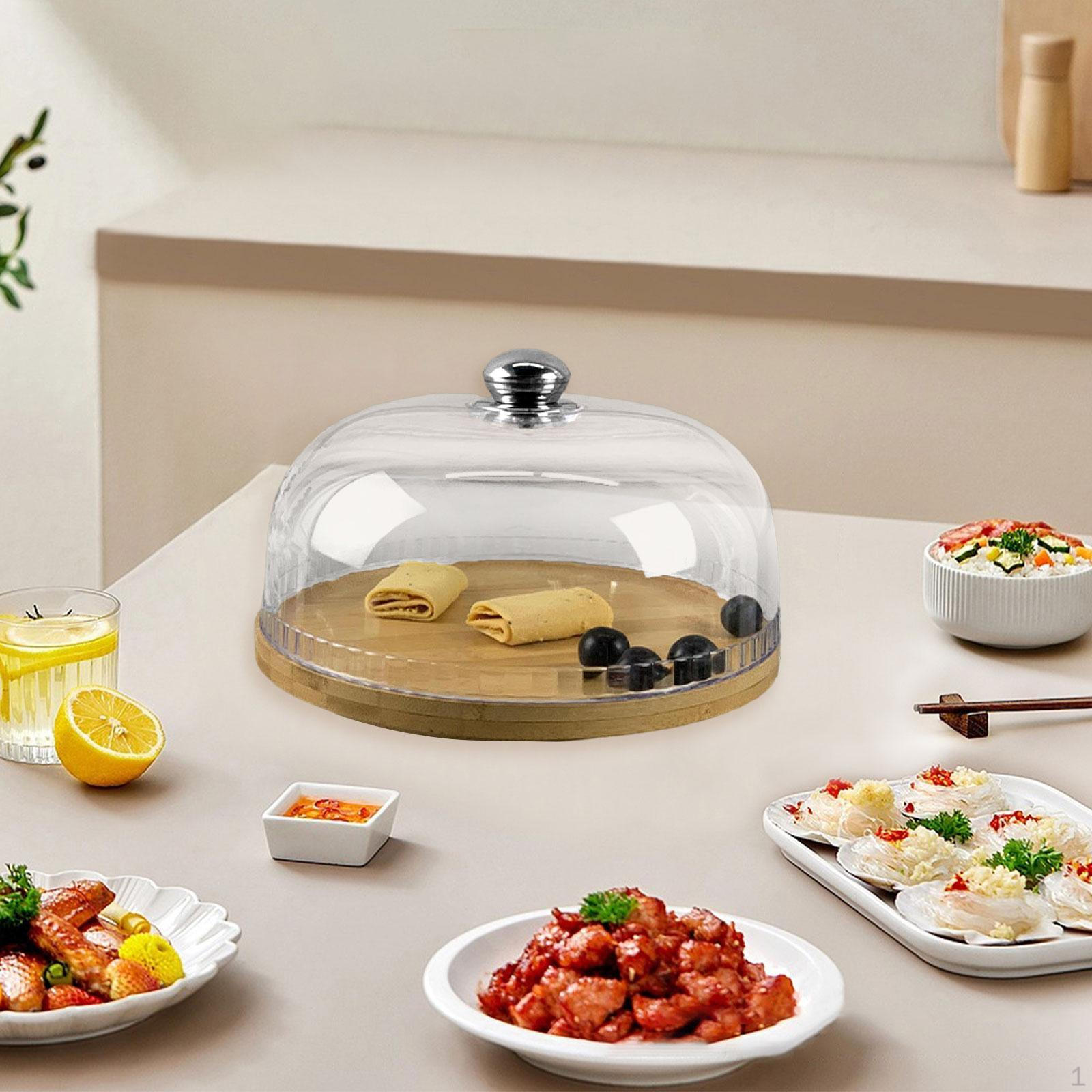 Крышка-купол для еды для торта Прозрачная Многоразовая Многоцелевая Палатка Крышка для тарелки для дома и кухни Dia 24.8 cm