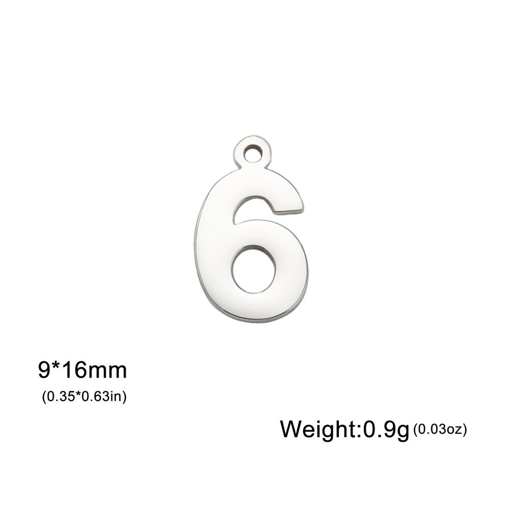 My Shape 1-25 Numbers Charms Stainless Steel Lucky Number Pendant for Necklace Bracelet Jewelry DIY Accessories Wholesale 10pcs