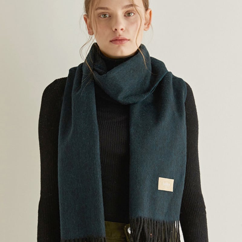 

халден двухцветный кашемировый шарф (M001_темно-зеленый) dark green