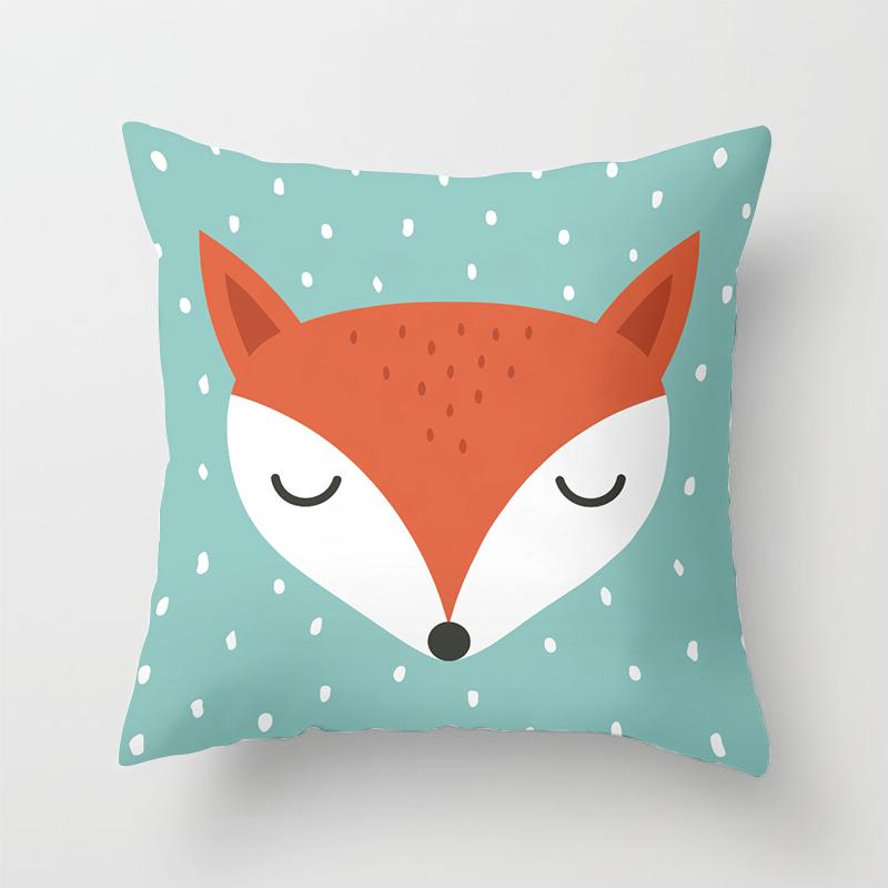 Home Decor Cartoon Fox Animal Cushion Pillowcase Cushion Pillow Sofa Decoration Pillowcase