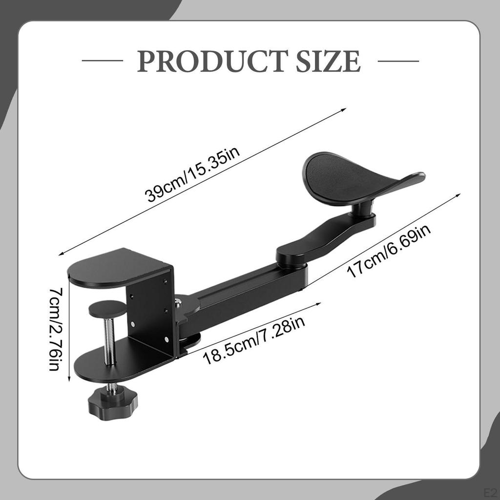 Arm Rest for Desk Armrest Extension Platform Support Cradle Rotating Elbow Cushion