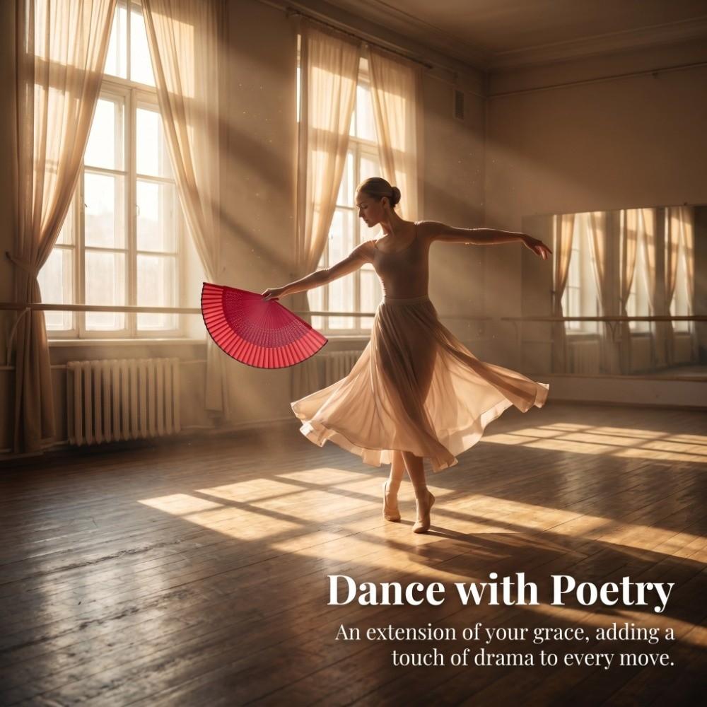 Summer Bamboo Folding Fan Chinese Style Decorative Bamboo Fan Handheld Fan for Dance Performance