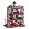 1823Pcs Moc European Architecture Retro Fire Station Model City Street Scene Diy House Building Block Children'S Puzzle Toys