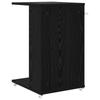 Side Table with Wheels Black Oak Effect 40 X 35 X 60 Cm