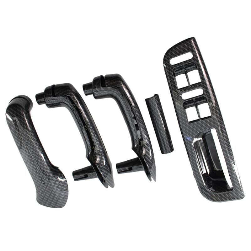 Carbon Fiber Interior Door Grab Handle Cover Switch Bezel LHD/RHD For VW Jetta Golf MK4 1998-2004