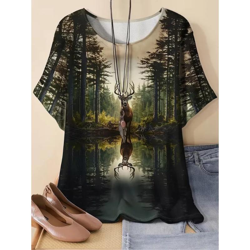 3D Printed Fashion Women's T-shirt Summer Breathable Casual Versatile