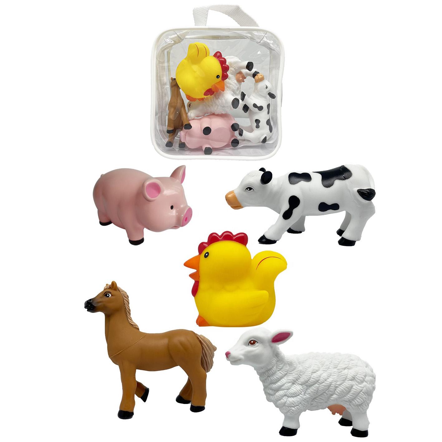 Funny Hot Selling PVC Bag Enclosed Plastic Bath Toys Set for Bathroom Use