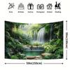 2D Jungle Waterfall Wall Tapestry Tropical Rainforest Background Cloth for Home Decor