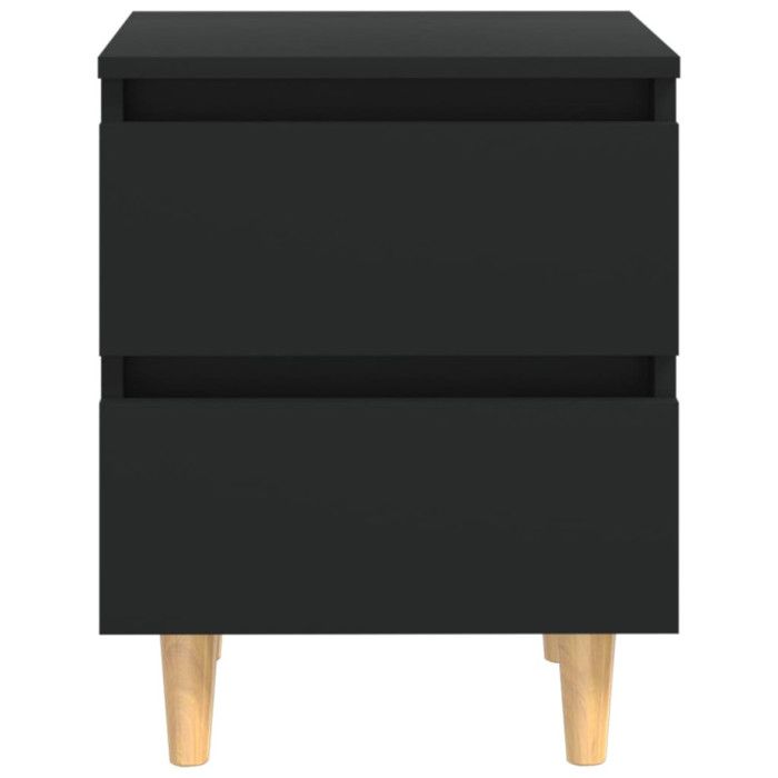 VidaXL Tables de chevet avec pieds en pin 2 pcs Noir 40x35x50 cm 805854