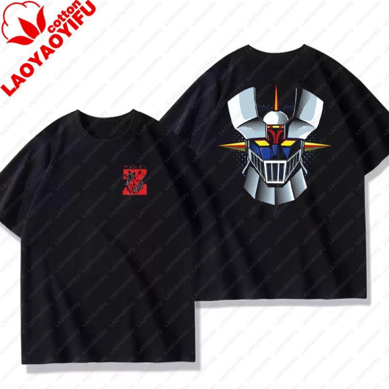 Unisex Cotton TShirts Mazinger Z Anime Robot Summer Casual Fashion Short Sleeve T Shirt Oversized Harajuku Tees Tops Kid Clothing