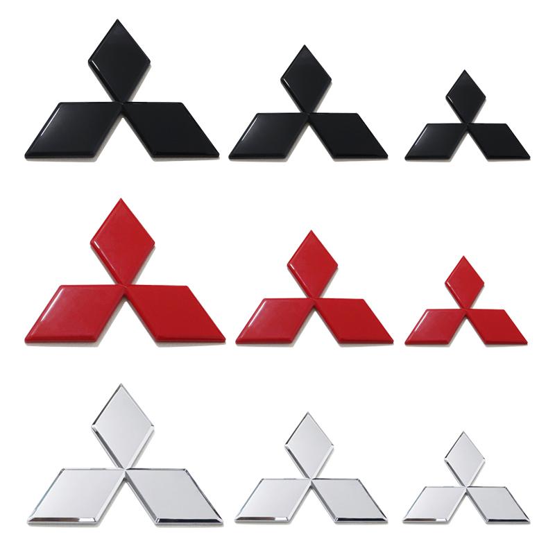 1pcs 3D ABS Car Front logo Front hood Rear Bumper tail door trunk sticker car Emblem styling Accessories For Mitsubishi
