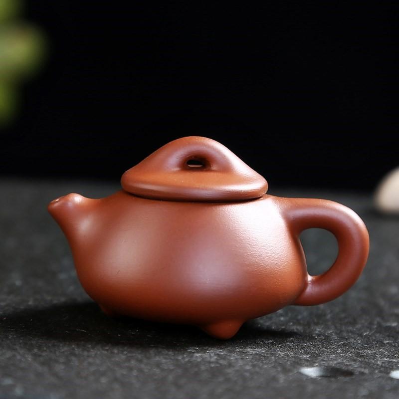 קומקום אצבע מחימר סגול חיית תה סט תה כיס קטן קישוטים אביזרי תה קישוט שולחן תה בוטיק