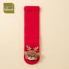 Baby Rote Lange Über-das-Knie Warme Korallfarbene Fleece-Socken - Herbst Winter Festlich A-Klasse