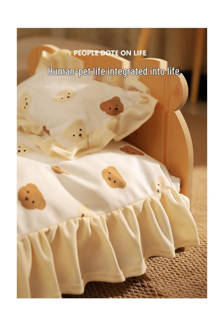 Solid Wood Washable Cat & Dog Bed - Four Seasons Princess Pet Nest