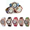 Watch With Quartz Rhinestones Faux Leather Strap Rolling Ball Round Women Dial