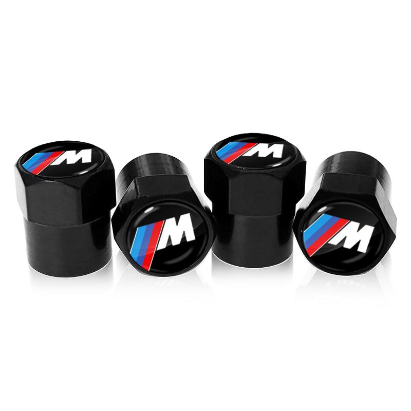 4Pcs/Set Car Tire Valve Caps Premium Metal Rubber Seal Accessories For BMW-M M8 M7 M6 M5 M4 M3 M2 M1F30 F10 F35 F15 F16 E39 E46 E36 E60 E90 X3 X5 X6