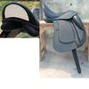Leder Dressursattel mit doppeltem Sattelblatt und wechselbaren Kammern – Elegantes Cantle-Design